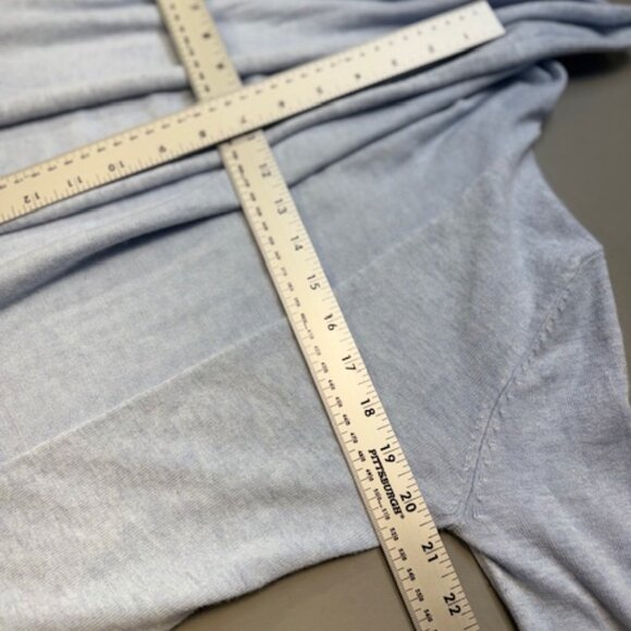 Zara Knit Cardigan Womens Small Light Baby Blue Open Draped Front Sweater - Picture 6 of 7